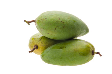 mango. green mango on white background