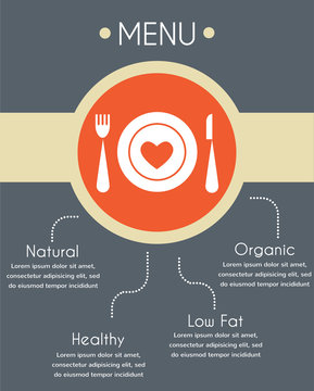 menu template for helthy restaurant, infographics