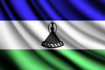 Waving flag of Lesotho, vector
