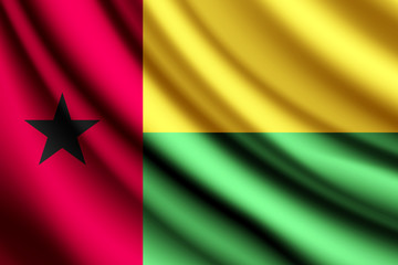 Waving flag of Guinea-Bissau, vector