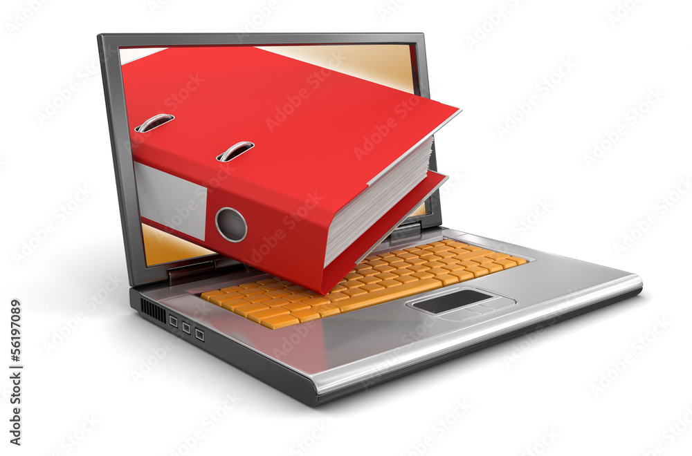 Poster laptop and folder (clipping path included)
