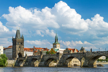 Fototapeta na wymiar View of the Charles Bridge in Prague, Czech Republic