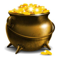 Pot with gold coin