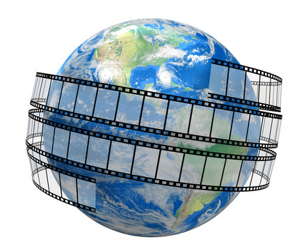 Film Strip and globe