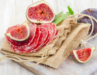 fresh figs and salami