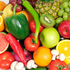 Obraz na płótnie Canvas fruits and vegetables background