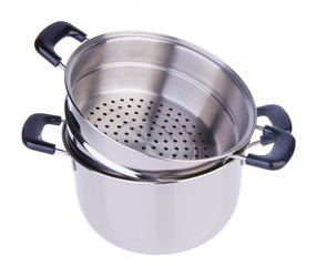 steamer pan on background