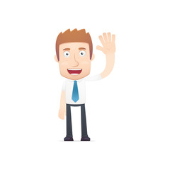 office worker in various poses for use in advertising,