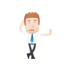 office worker in various poses for use in advertising,