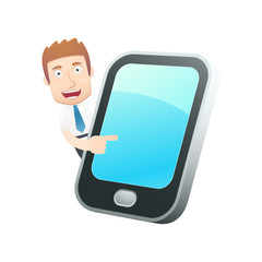 office worker in various poses for use in advertising,