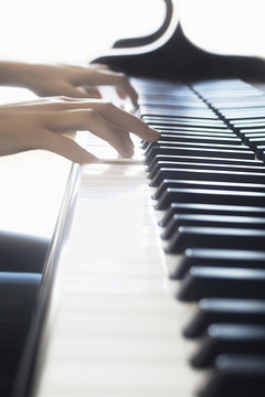 Piano music pianist hands playing