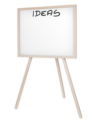 Presentation board (white board) with "ideas" sign