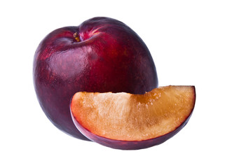 Plum. Ripe plum fruit on background