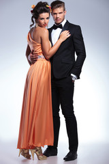 fashion couple embracing