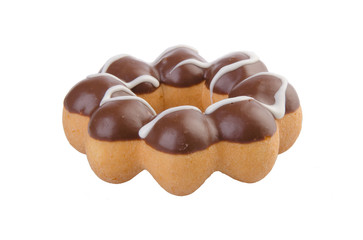 chocolate donuts on a background
