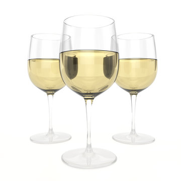 3 Glasses Of White Wine
