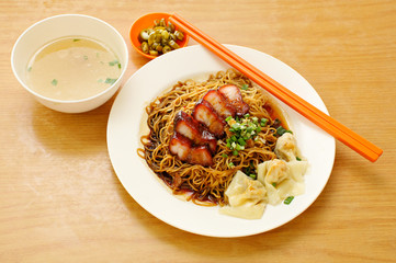pork noodle. BBQ pork noodle