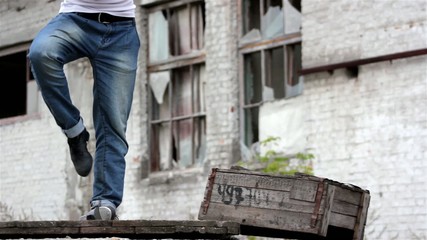 young beautiful girl dance tap (feet only)