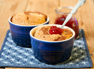 Raspberry and coconut pudding