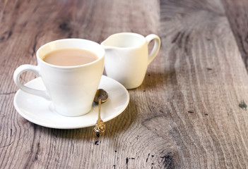 Cup of coffee with milk