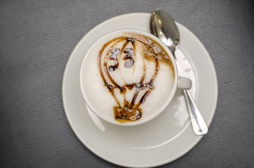 caffè decorato con una mongolfiera