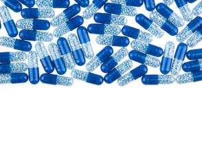 Blue Pills isolated on white background