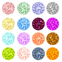 Disco balls set retro vector background