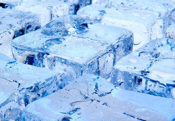 Fototapeta na wymiar Blue ice cubes abstract