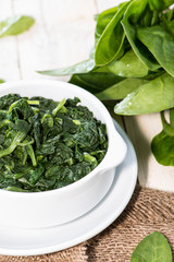 Portion of cooked Spinach
