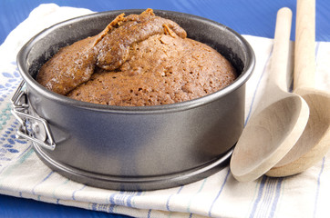 baked toffee pudding in a springform