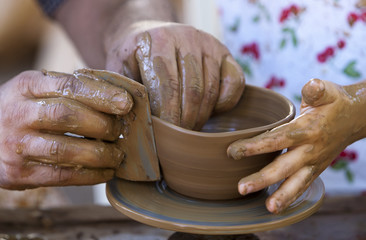 Potter clay bowl