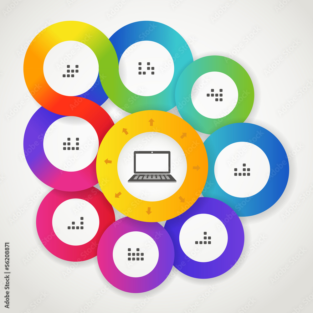 Poster color circle web interface template