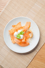 Salad with carrot the plate