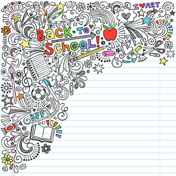 Back to School Inky Doodles Vector Education Illustration