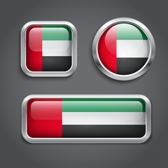 Emirates flag glass buttons