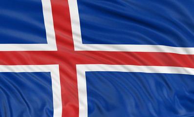 3D Icelandic flag (clipping path included)