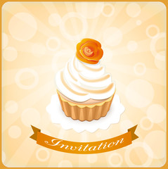 invitation with cake