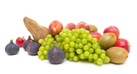 fresh fruits isolated on white background