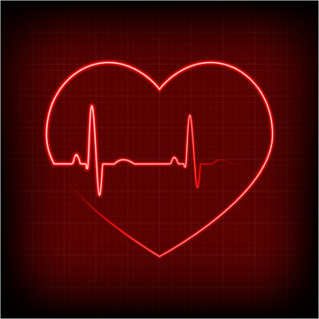 heart on a cardiogram