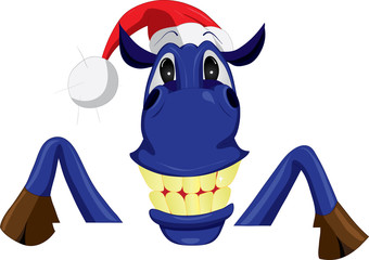 веселая синяя лошадь символ нового года