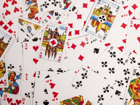 many playing cards as a background