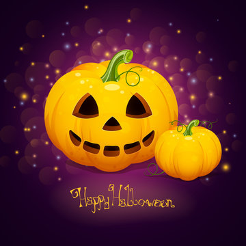 Vector Illustration of Scary Halloween Pumpkins