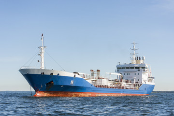 Fototapeta premium Chemical or gas tanker in sea