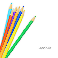 Colored pencils vector background