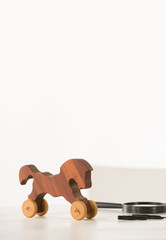 Vintage Wooden Horse on Santa's work table