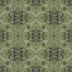 Seamless vintage green wallpaper background.