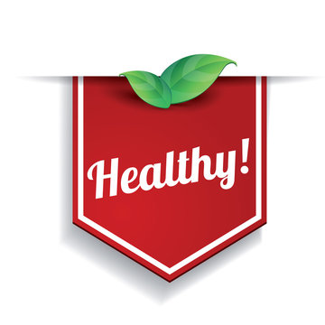 Healthy food label or ribbon