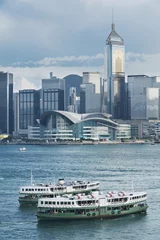 Fotobehang Victoria Harbor of Hong Kong © leeyiutung