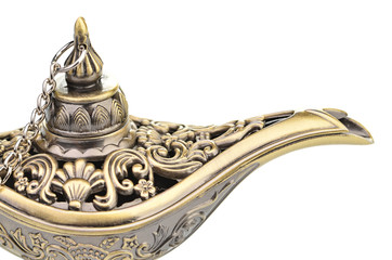 Aladdin magic lamp isolated on white