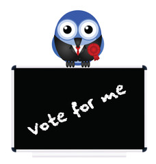 Left wing Politician with red rosette